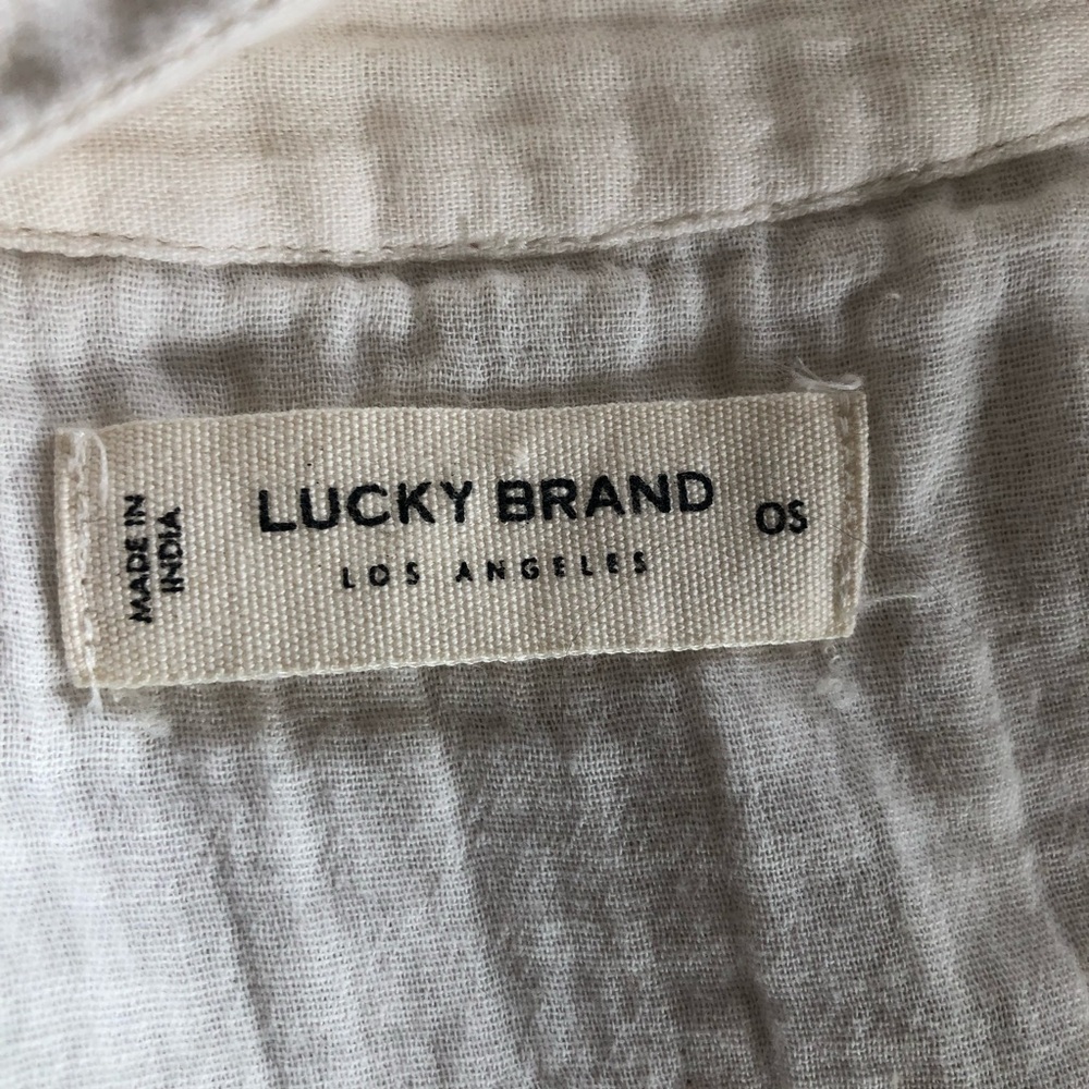 Lucky Brand Cream Open-Front Embroidered Kimono Jacket - Picture 8 of 12